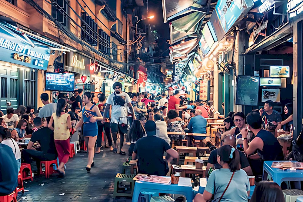Ta Hien Street is a favorite spot for both locals and tourists to enjoy cheap draft beer